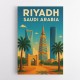Riyadh Saudi Arabia Travel Poster Wall Art