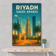 Riyadh Saudi Arabia Travel Poster Wall Art
