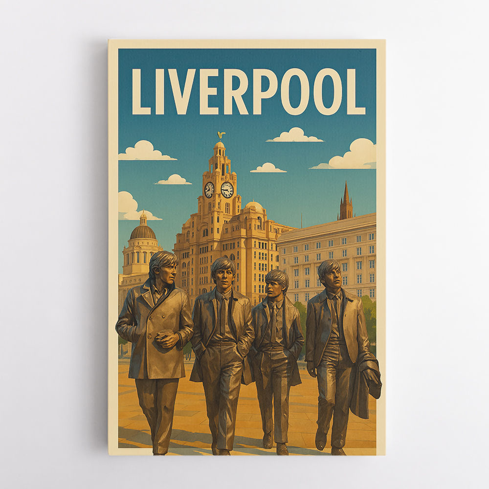 The Beatles Liverpool Travel Poster Wall Art