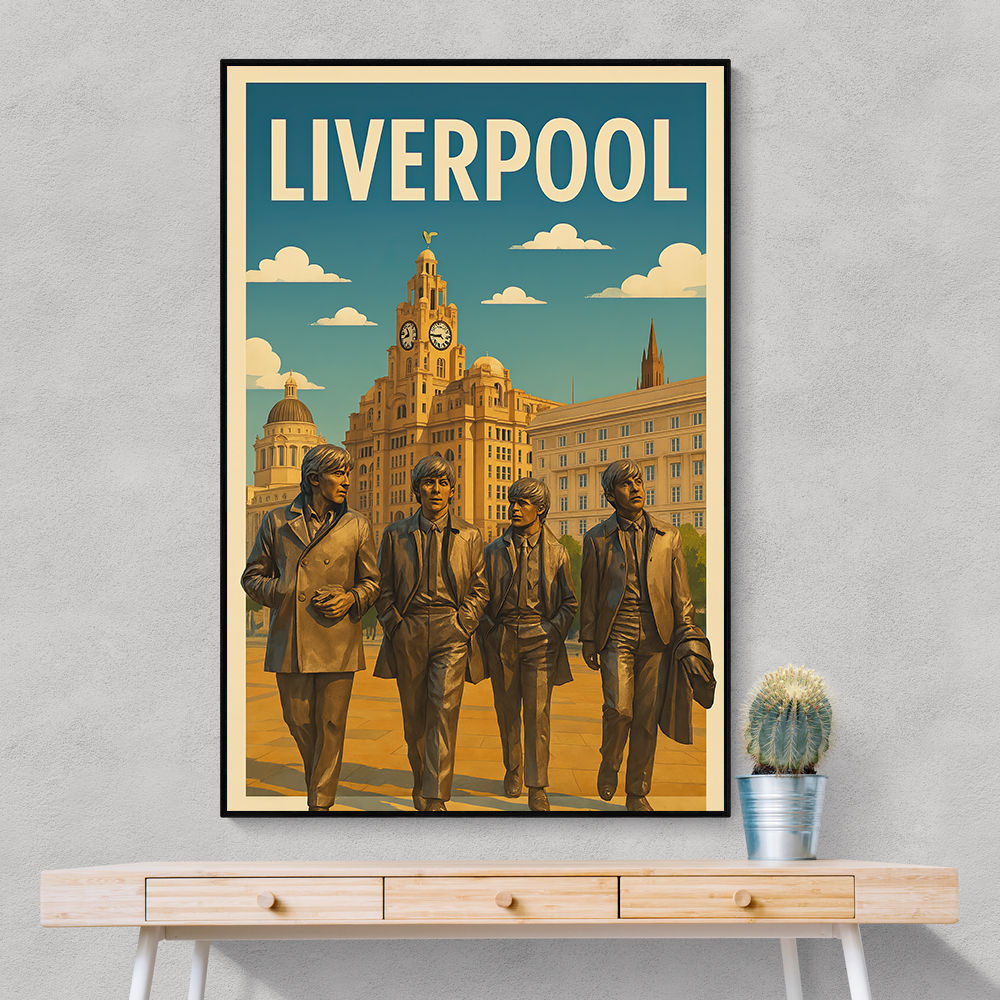 The Beatles Liverpool Travel Poster Wall Art