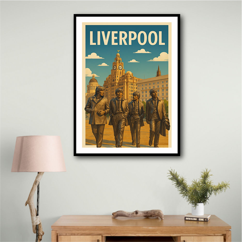 The Beatles Liverpool Travel Poster Wall Art