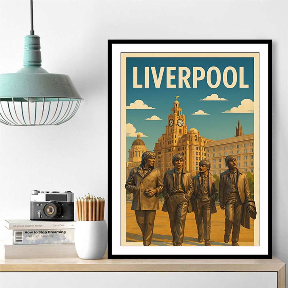The Beatles Liverpool Travel Poster Wall Art