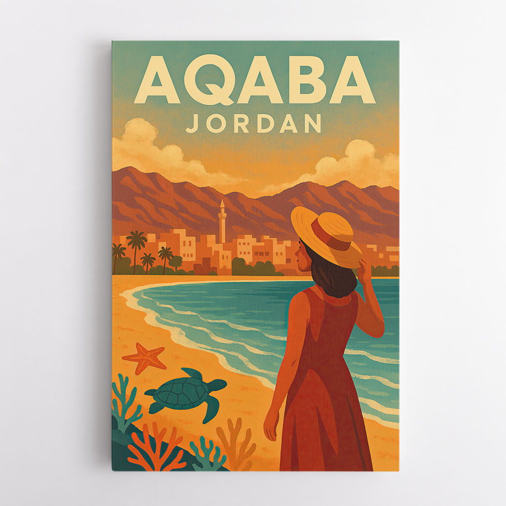 Aqaba Jordan Travel Poster 1 Wall Art