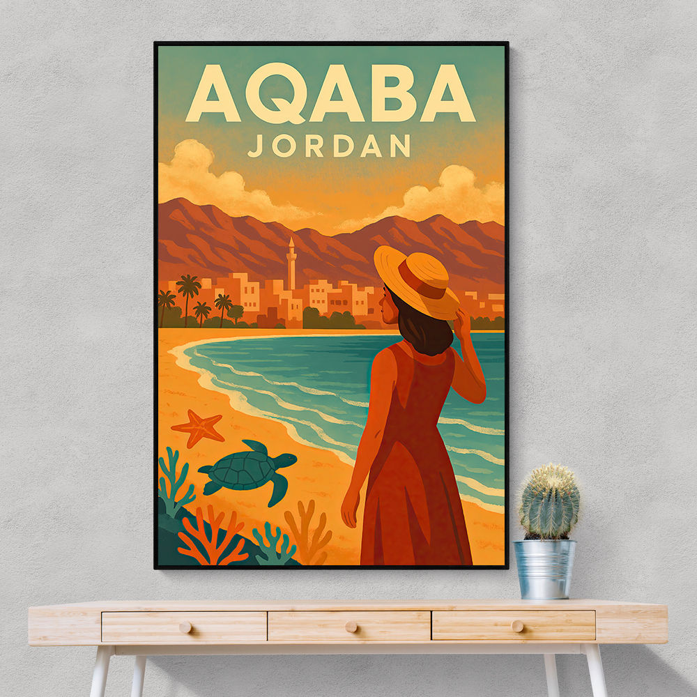 Aqaba Jordan Travel Poster 1 Wall Art