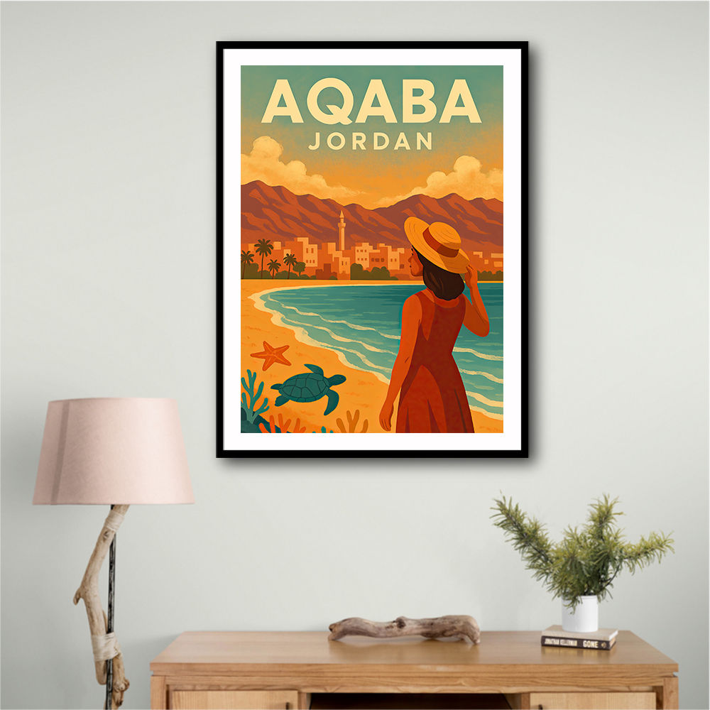 Aqaba Jordan Travel Poster 1 Wall Art