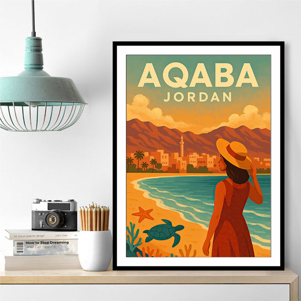 Aqaba Jordan Travel Poster 1 Wall Art