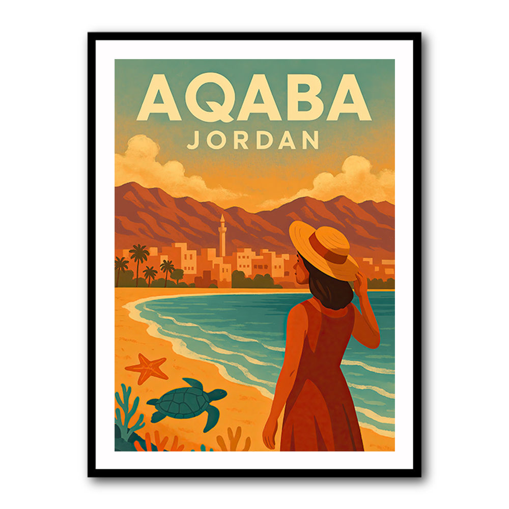 Aqaba Jordan Travel Poster 1 Wall Art