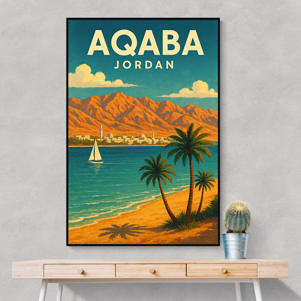 Aqaba Jordan Travel Poster Wall Art
