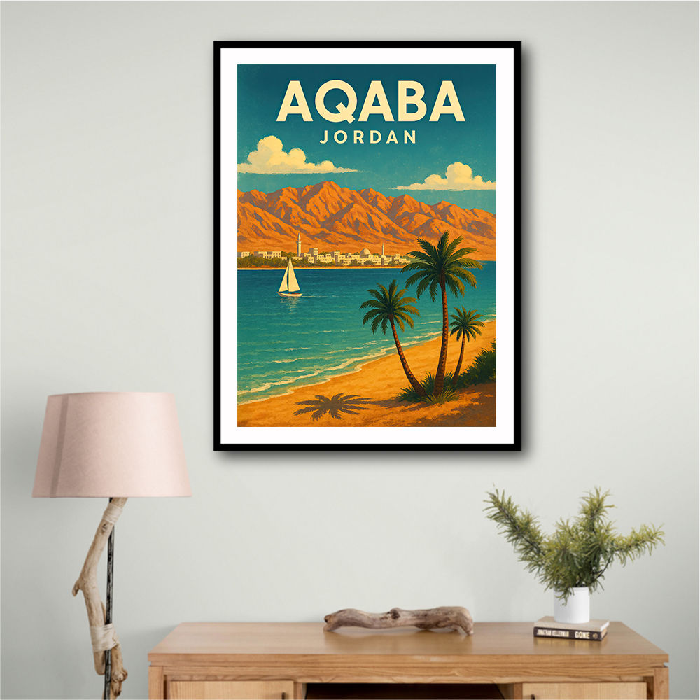 Aqaba Jordan Travel Poster Wall Art