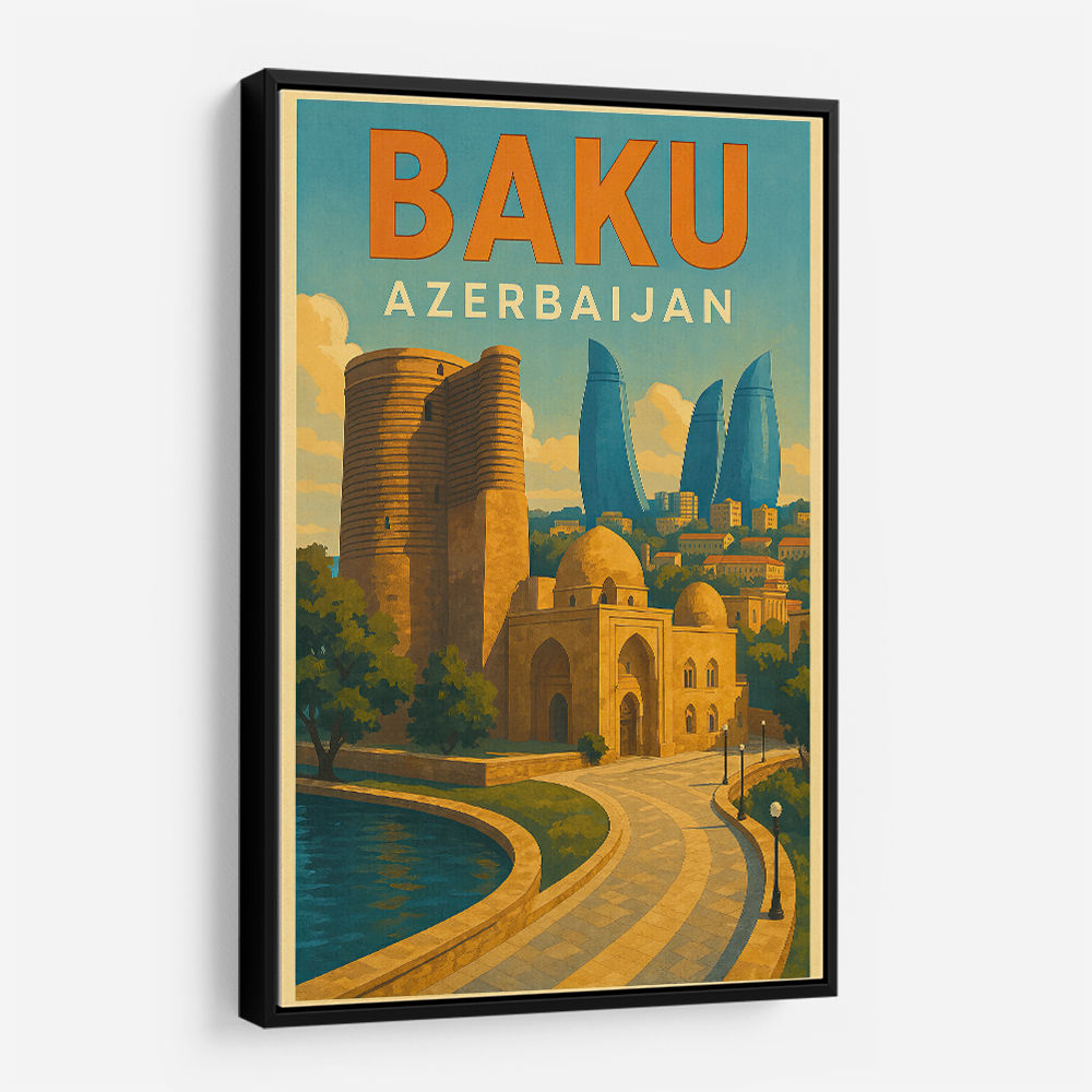 Baku Travel Poster 1 Wall Art