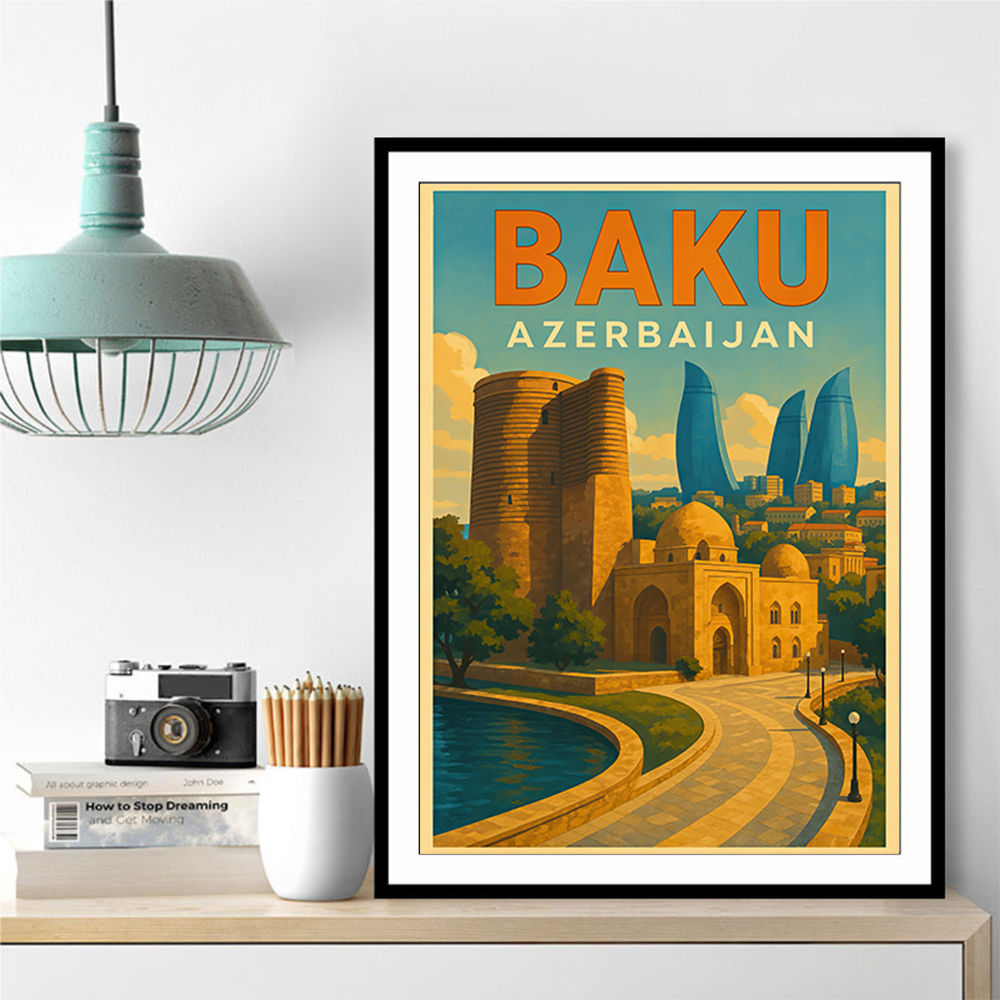 Baku Travel Poster 1 Wall Art