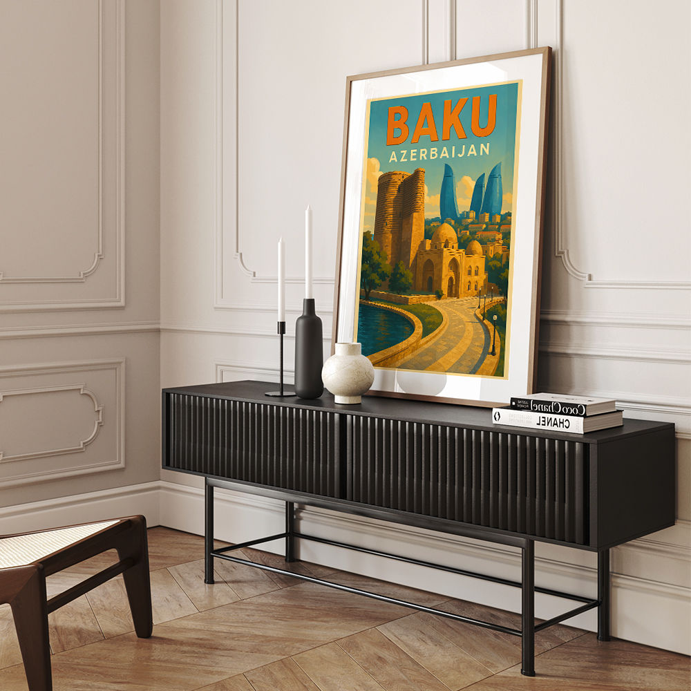 Baku Travel Poster 1 Wall Art