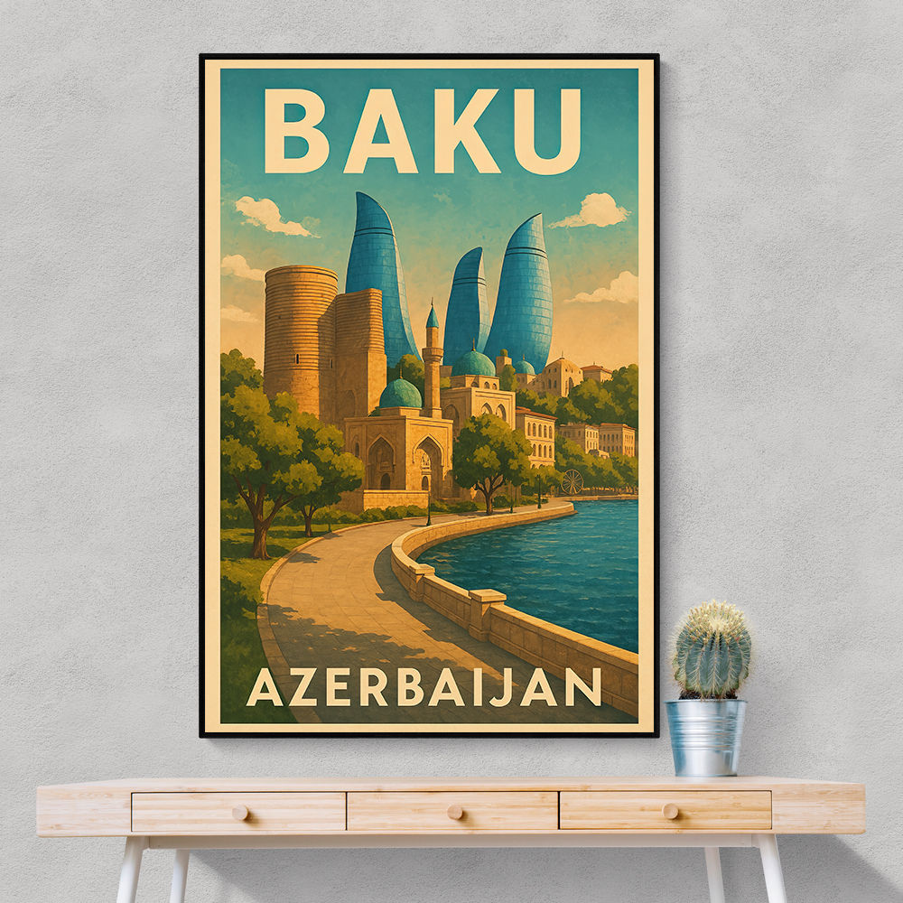 Baku Travel Poster Wall Art
