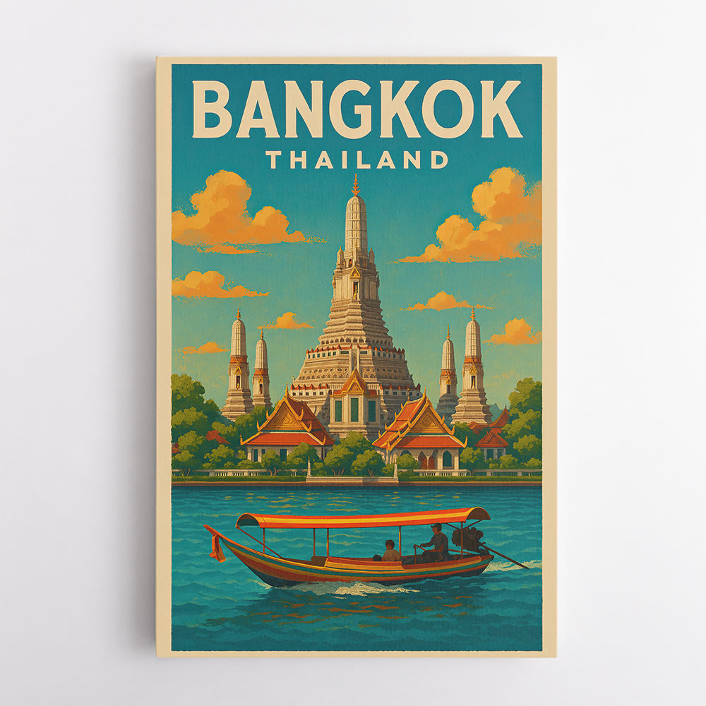 Bangkok Thailand Travel Poster 1 Wall Art