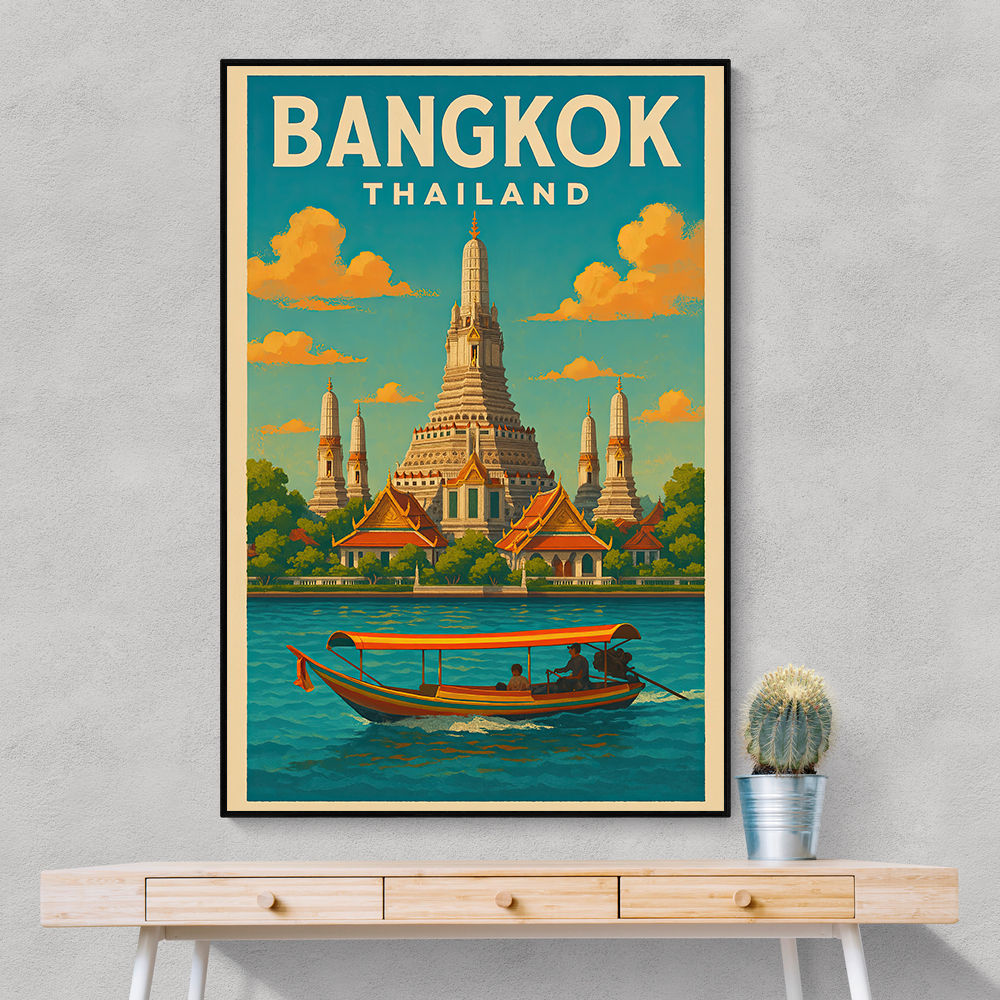 Bangkok Thailand Travel Poster 1 Wall Art