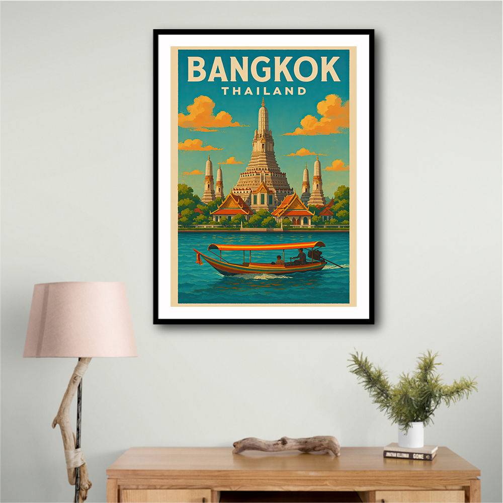 Bangkok Thailand Travel Poster 1 Wall Art
