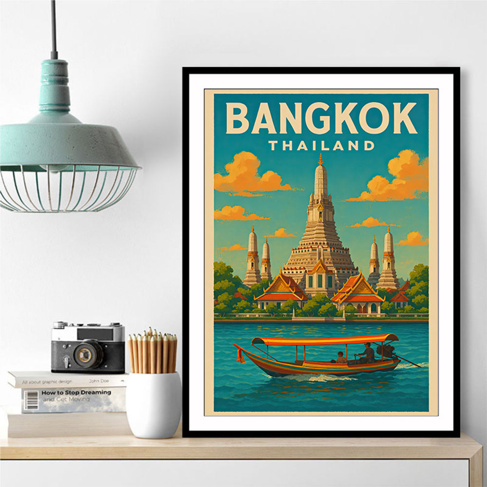 Bangkok Thailand Travel Poster 1 Wall Art