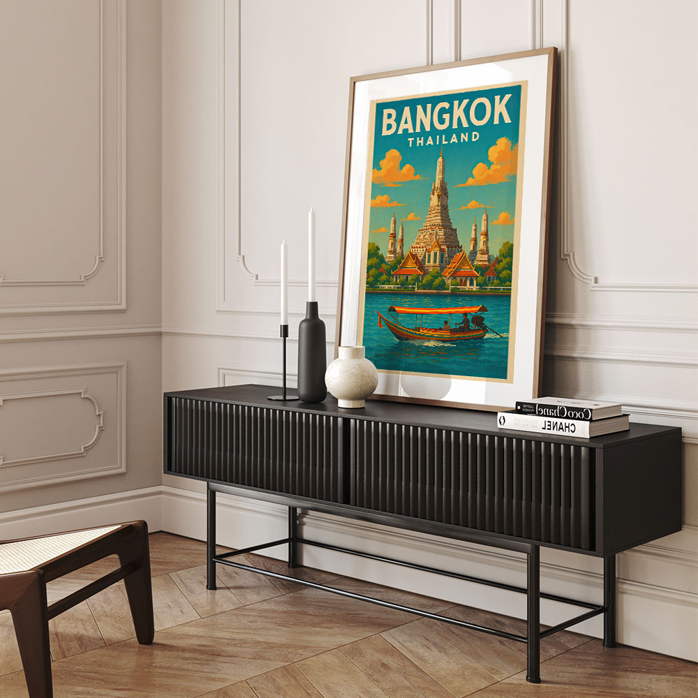 Bangkok Thailand Travel Poster 1 Wall Art