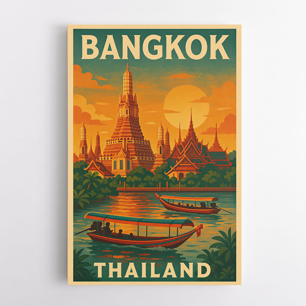 Bangkok Thailand Travel Poster Wall Art