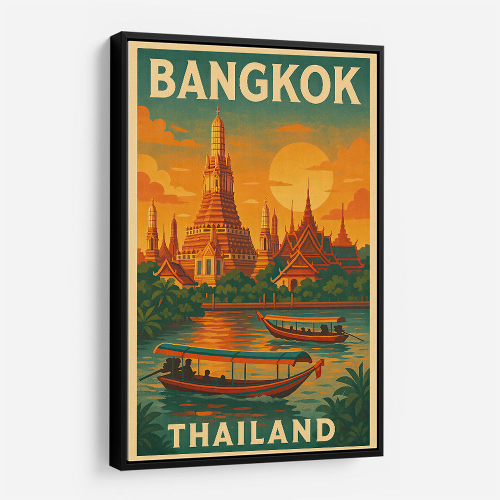 Bangkok Thailand Travel Poster Wall Art