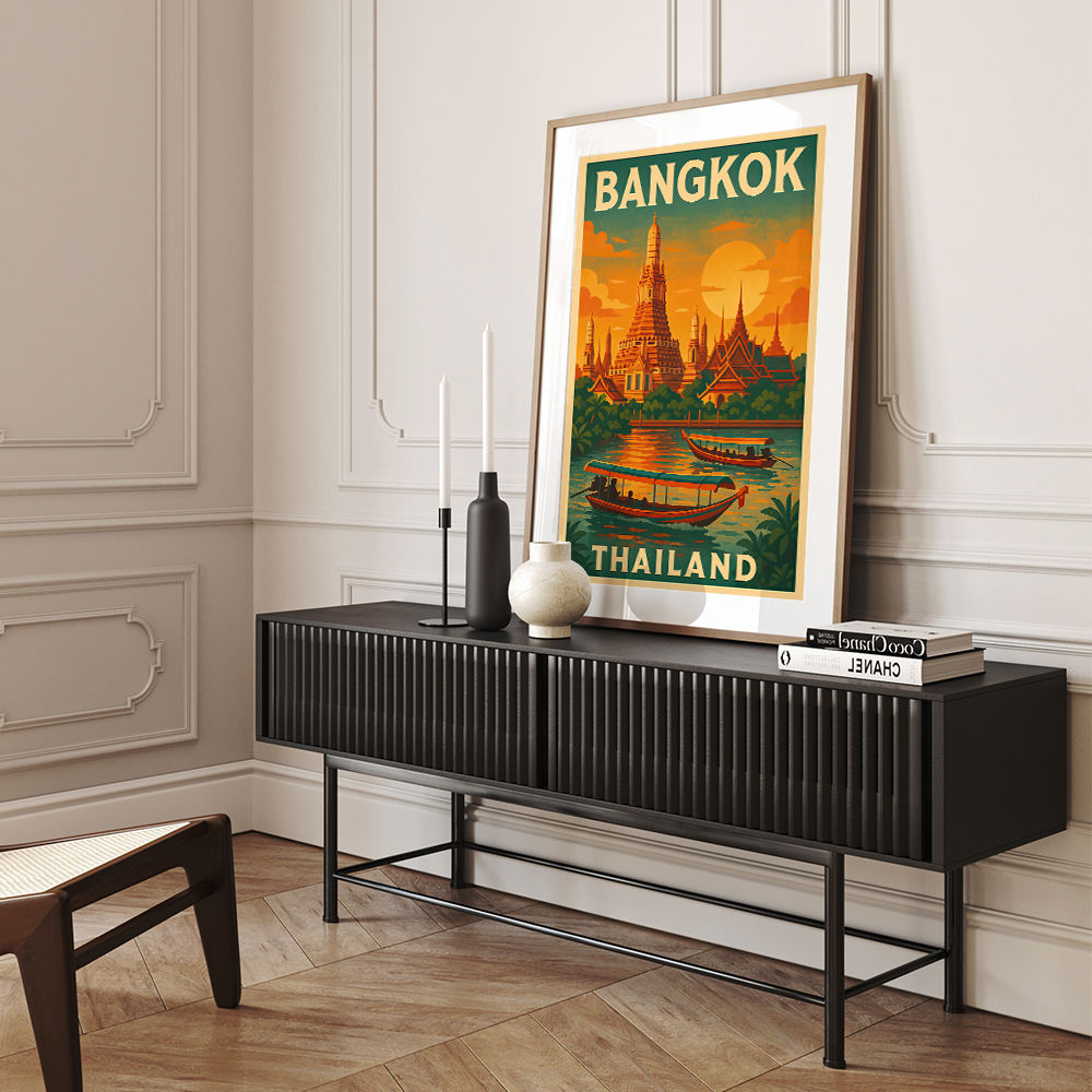 Bangkok Thailand Travel Poster Wall Art