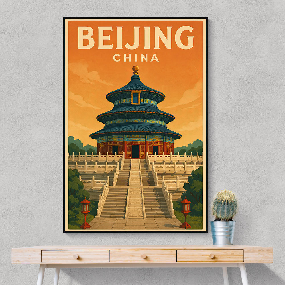 Beijing China Travel Poster Wall Art