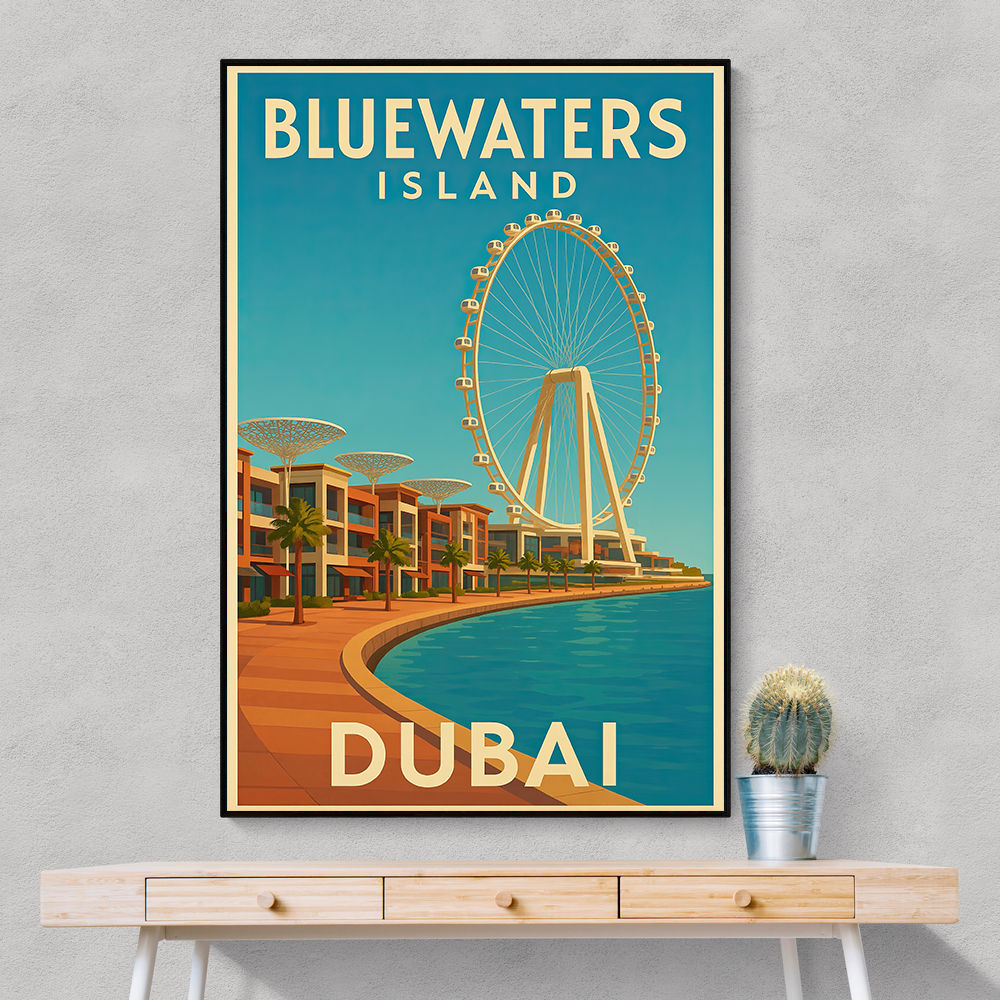 Bluewaters Island Dubai Poster 1 Wall Art