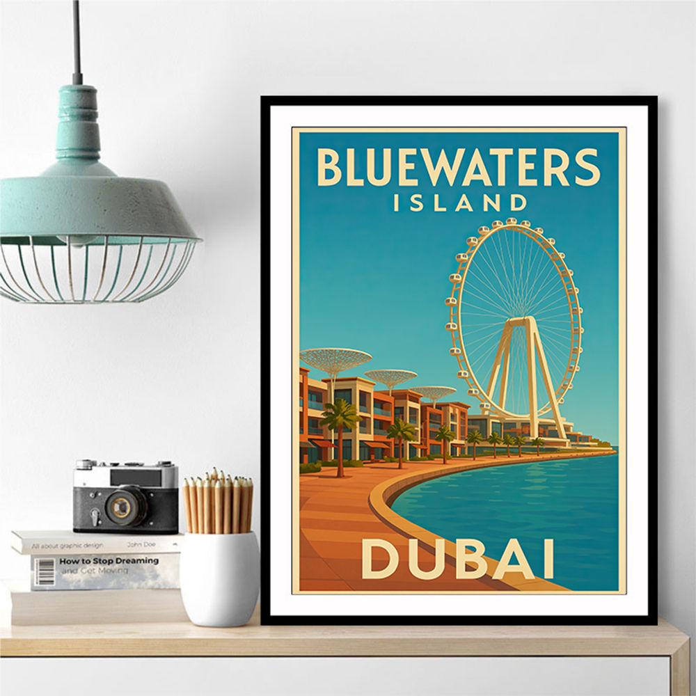 Bluewaters Island Dubai Poster 1 Wall Art