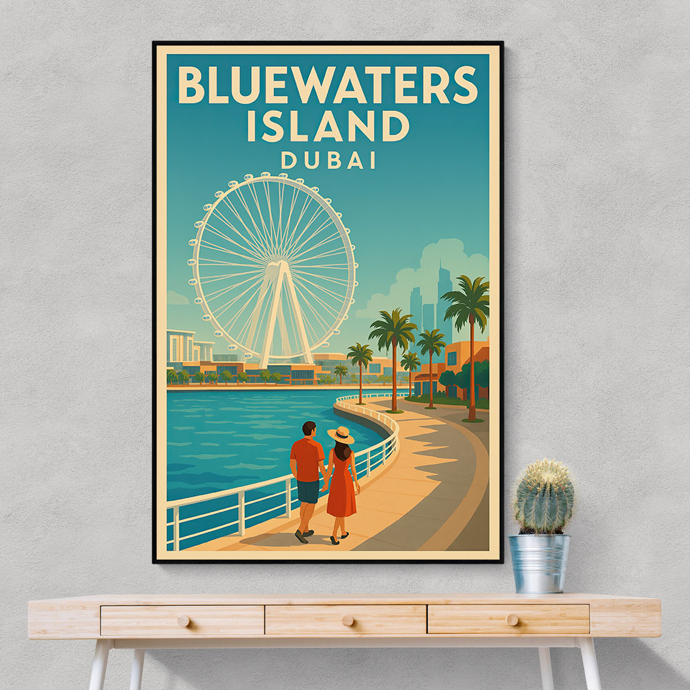Bluewaters Island Dubai Poster Wall Art