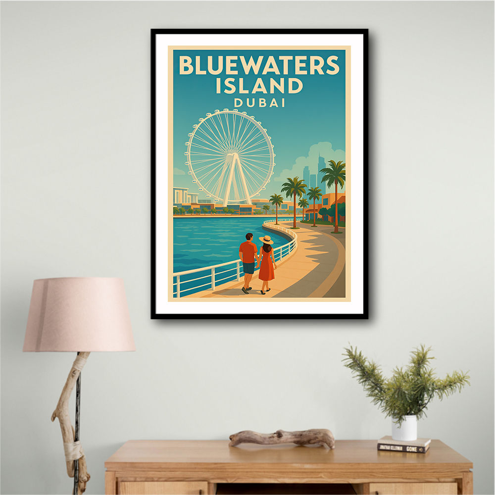 Bluewaters Island Dubai Poster Wall Art