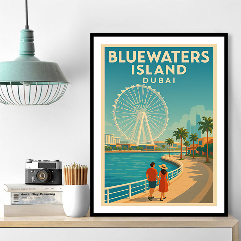 Bluewaters Island Dubai Poster Wall Art