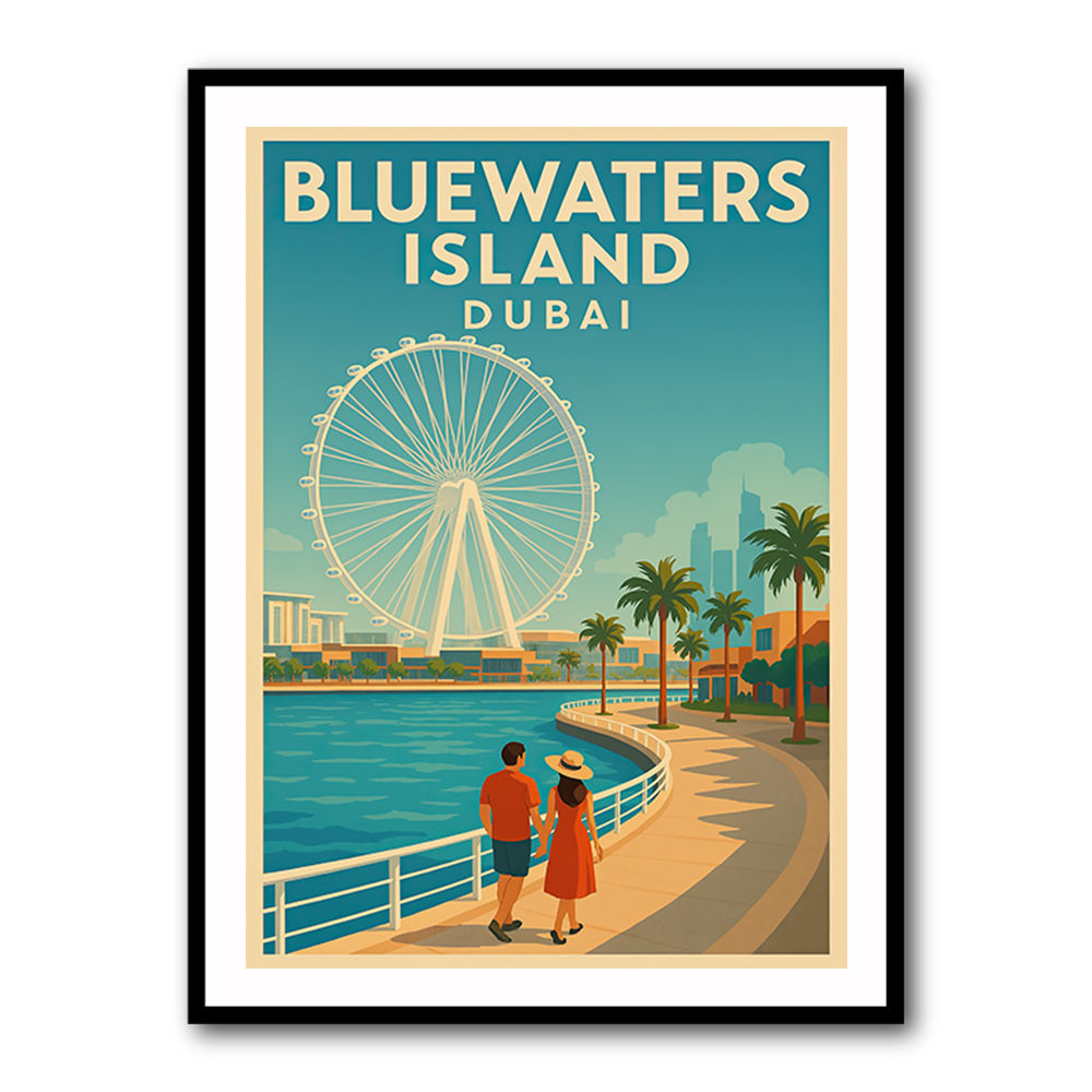 Bluewaters Island Dubai Poster Wall Art