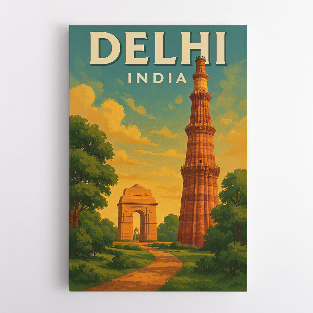 Delhi India Travel Poster 1 Wall Art
