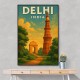 Delhi India Travel Poster 1 Wall Art