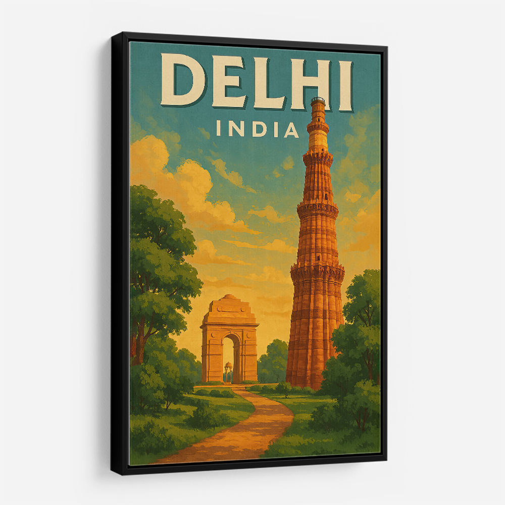 Delhi India Travel Poster 1 Wall Art