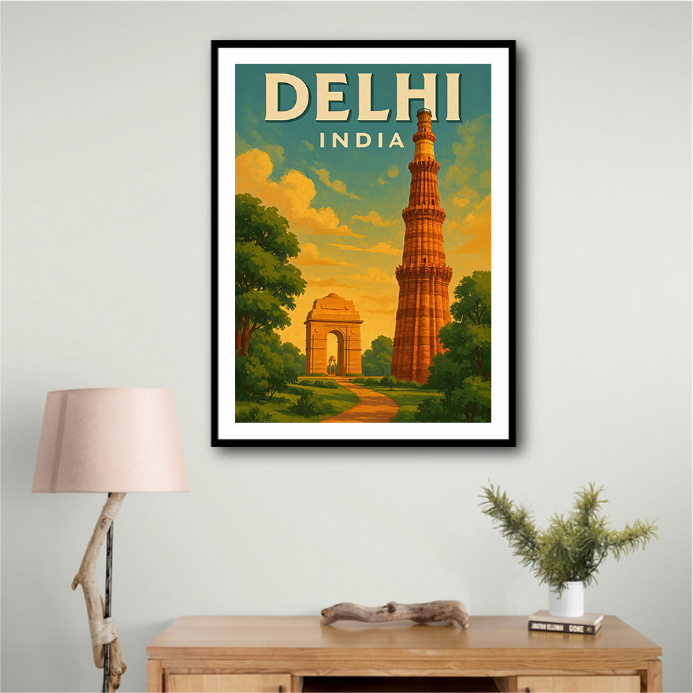 Delhi India Travel Poster 1 Wall Art