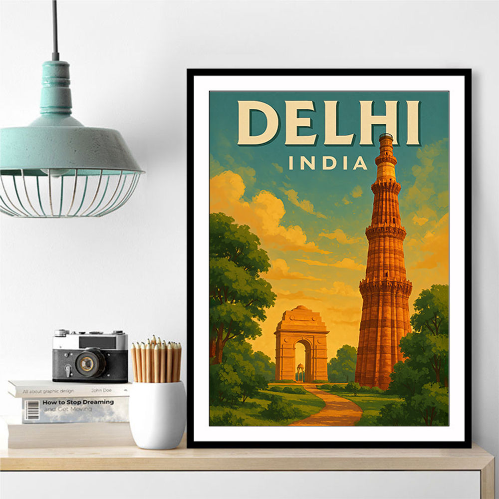Delhi India Travel Poster 1 Wall Art