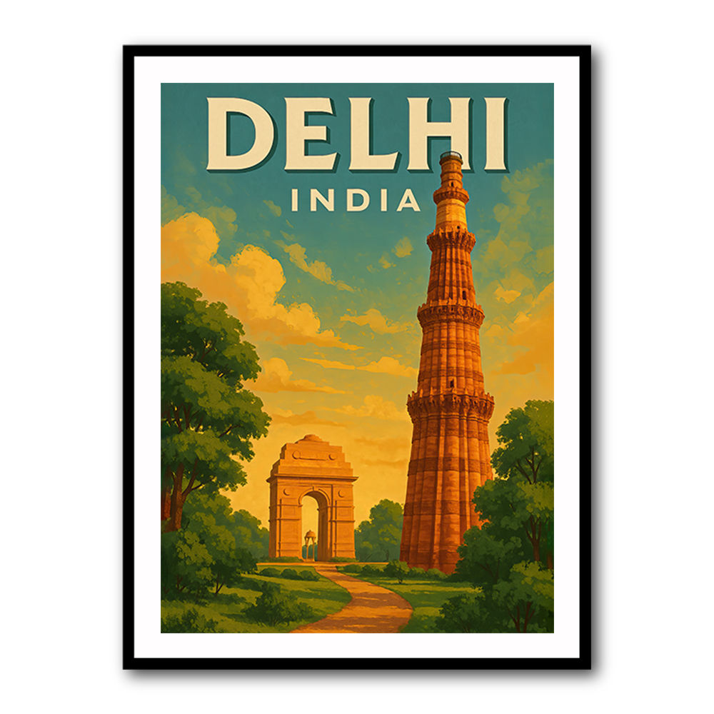Delhi India Travel Poster 1 Wall Art