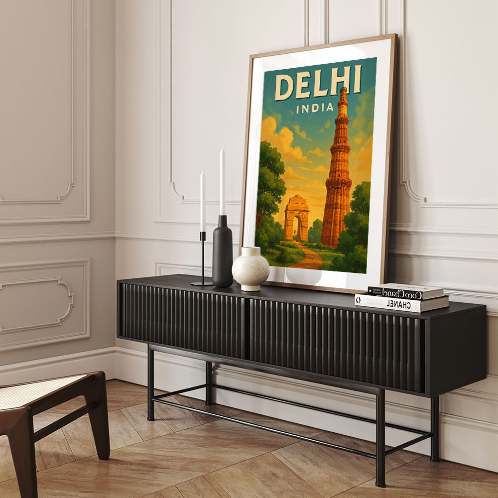 Delhi India Travel Poster 1 Wall Art