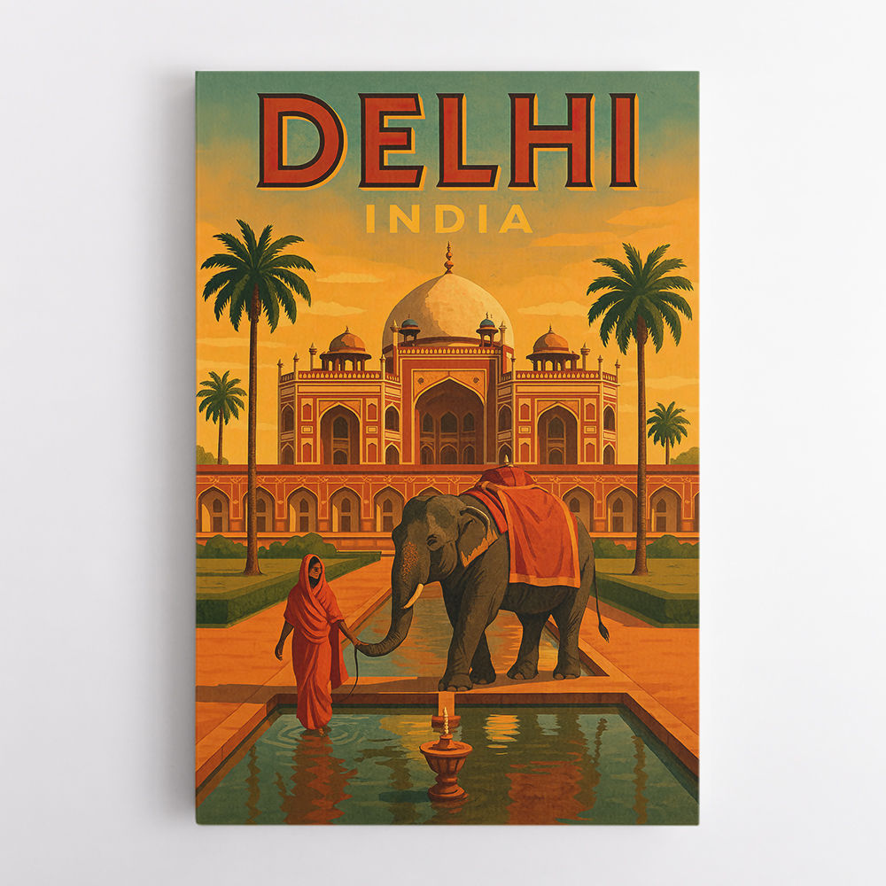 Delhi India Travel Poster Wall Art