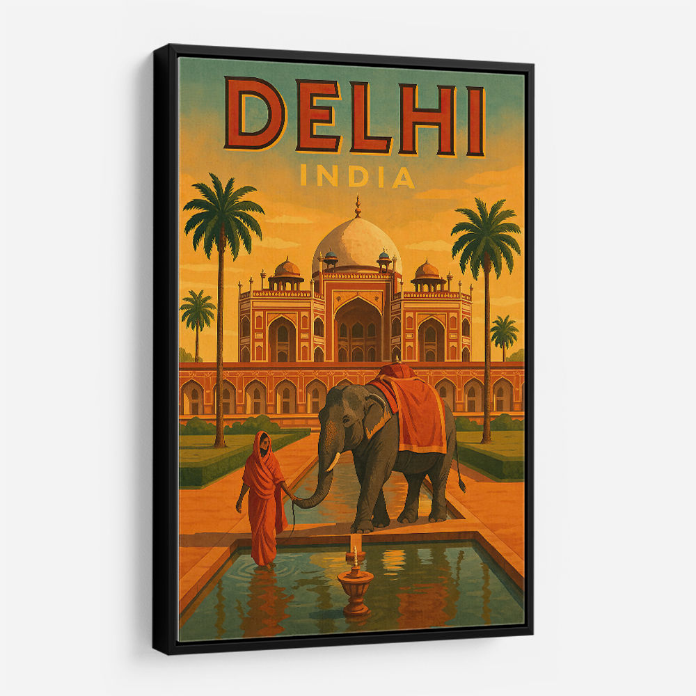 Delhi India Travel Poster Wall Art