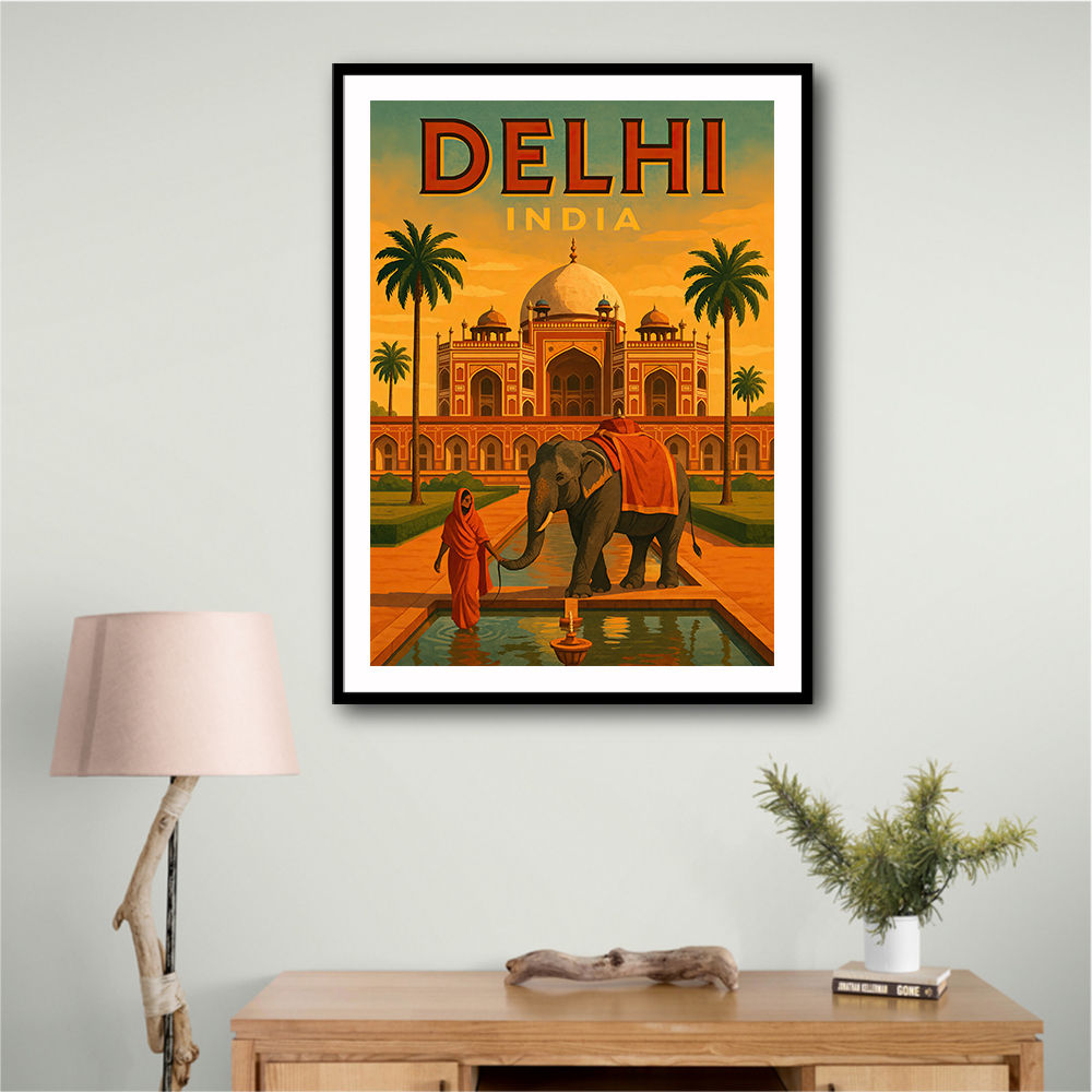 Delhi India Travel Poster Wall Art