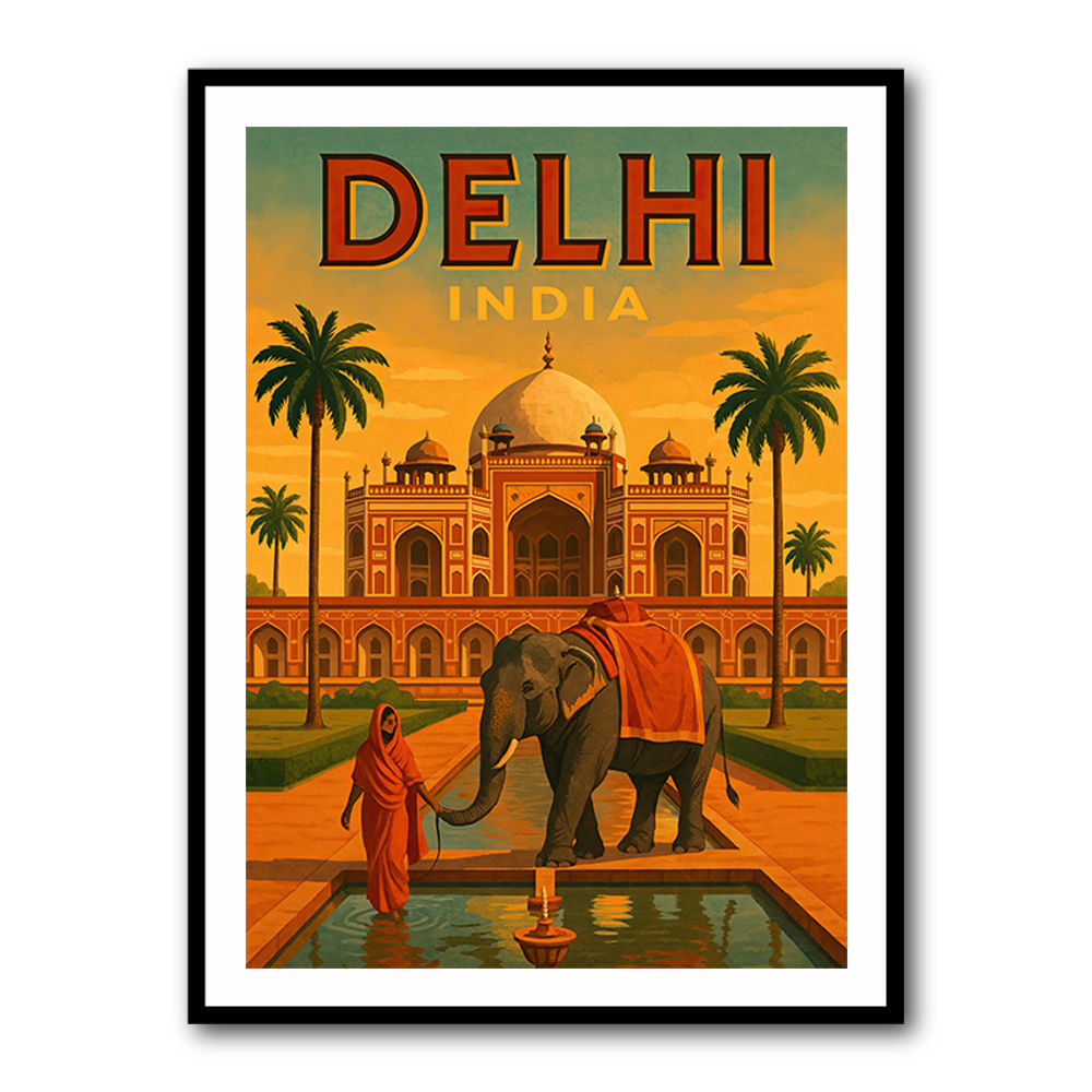 Delhi India Travel Poster Wall Art