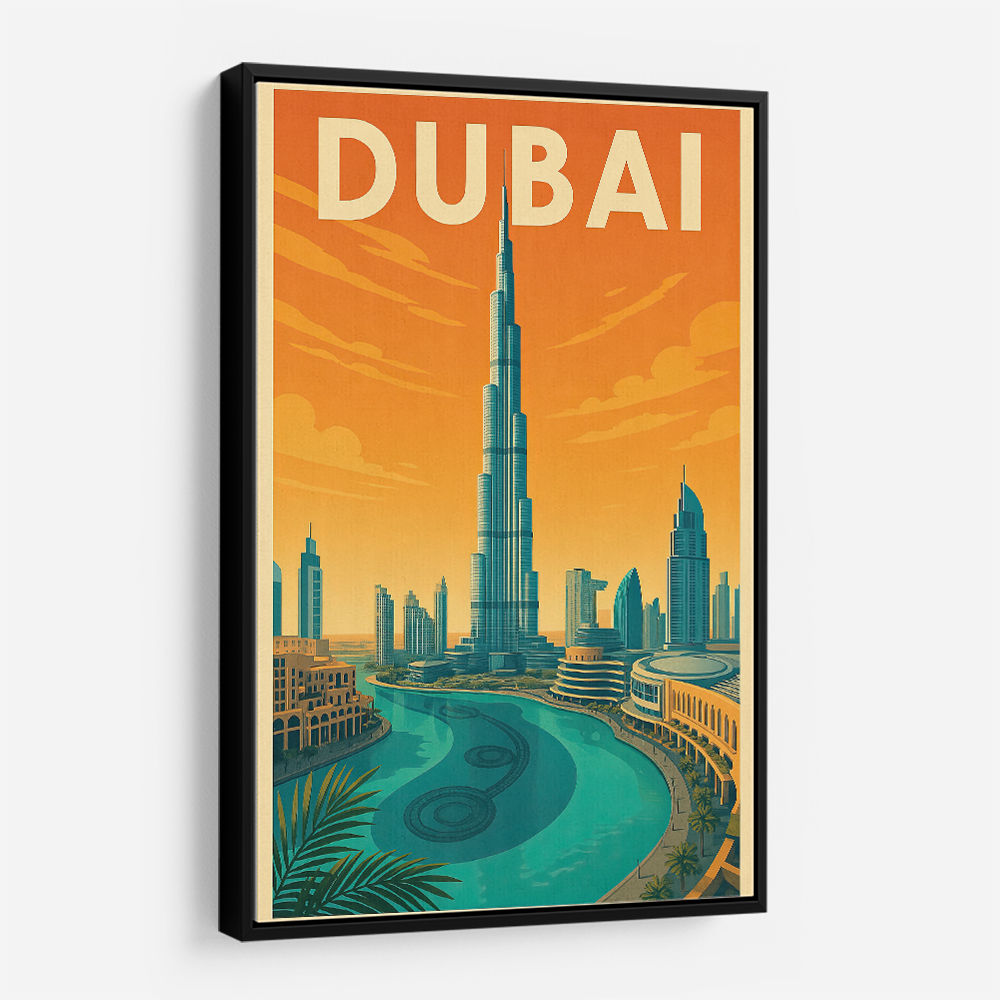 Downtown Dubai Travel Poster Wall Art