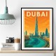 Downtown Dubai Travel Poster Wall Art