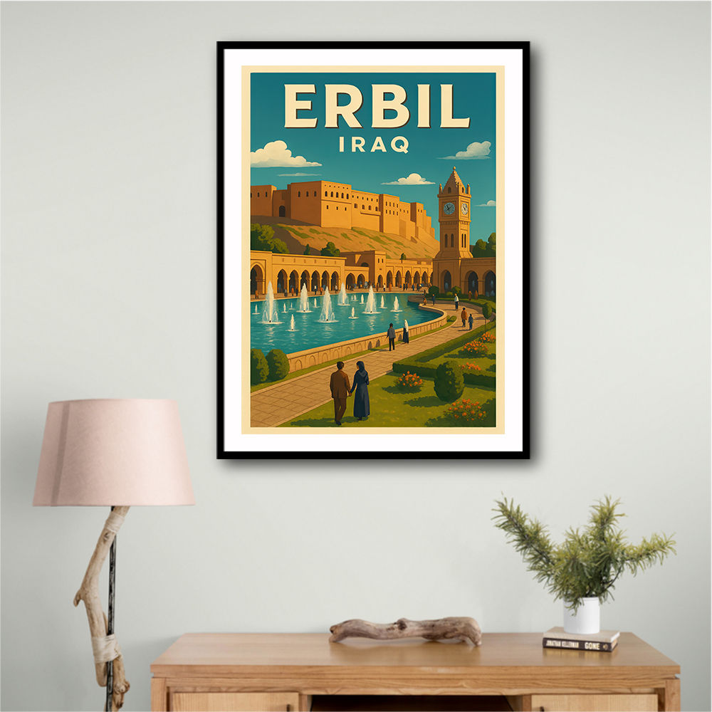 Erbil Iraq Travel Poster 1 Wall Art