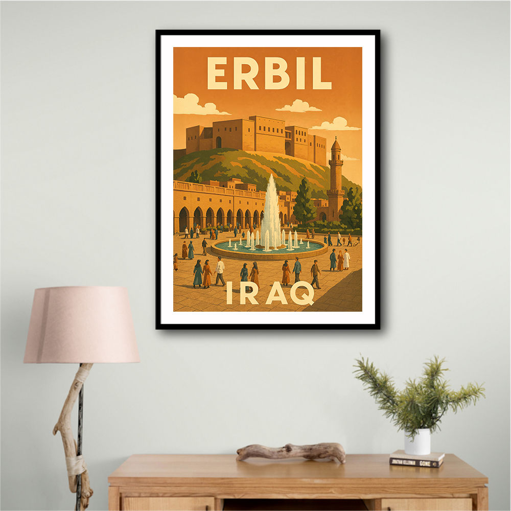 Erbil Iraq Travel Poster Wall Art
