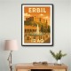 Erbil Iraq Travel Poster Wall Art