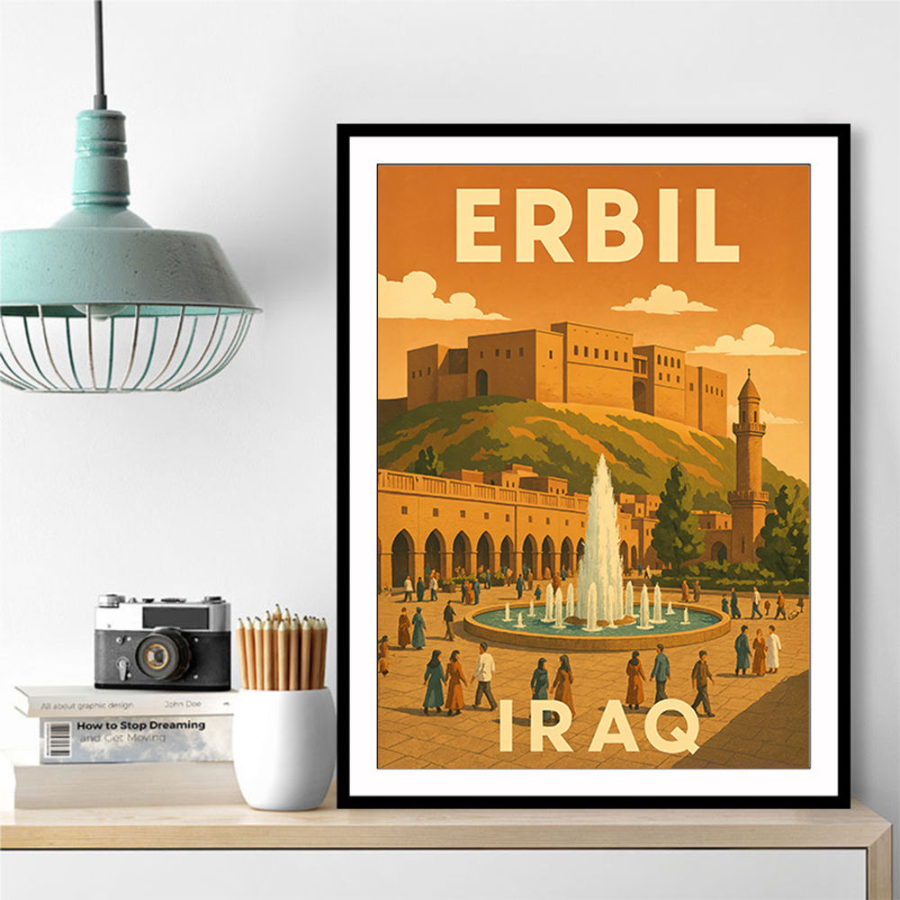 Erbil Iraq Travel Poster Wall Art
