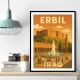 Erbil Iraq Travel Poster Wall Art